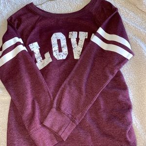 Maroon love long sleeve